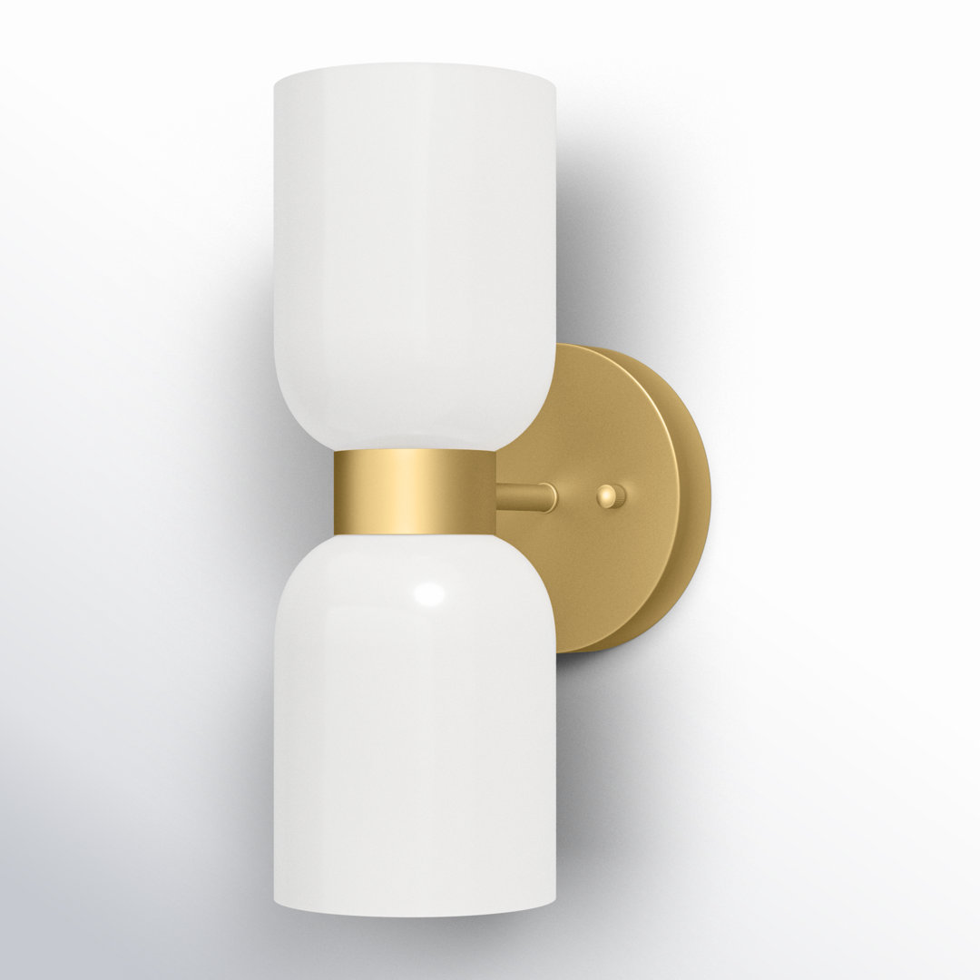 Eugenie 2-Light Steel Dimmable Gold Armed Sconce